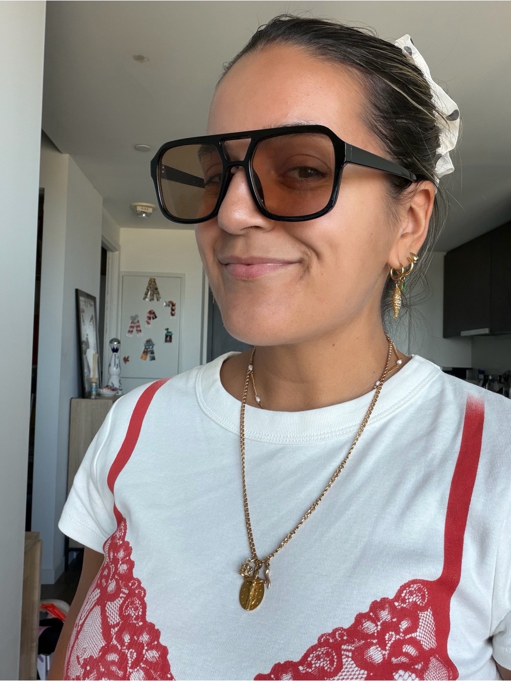 Women's Oversized Black Sunglasses with Brown Lenses